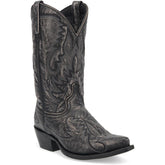 Laredo Garrett Black Distress Leather Snip Toe Boots for Men